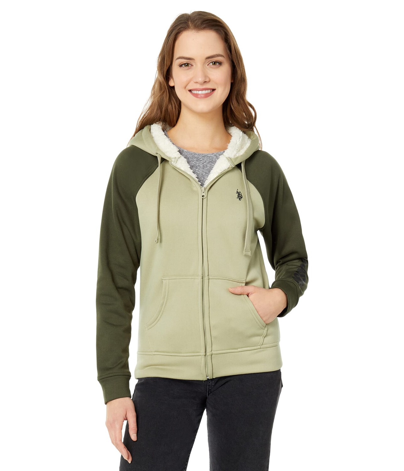 

Худи U.S. POLO ASSN., Raglan Color-Block Hoodie, Серый
