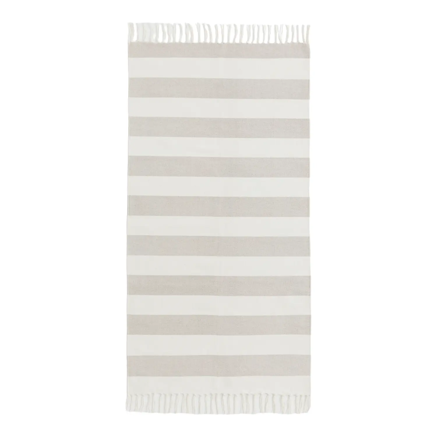 

Ковер H&M Home Striped Cotton Rug, светло-серый/белый