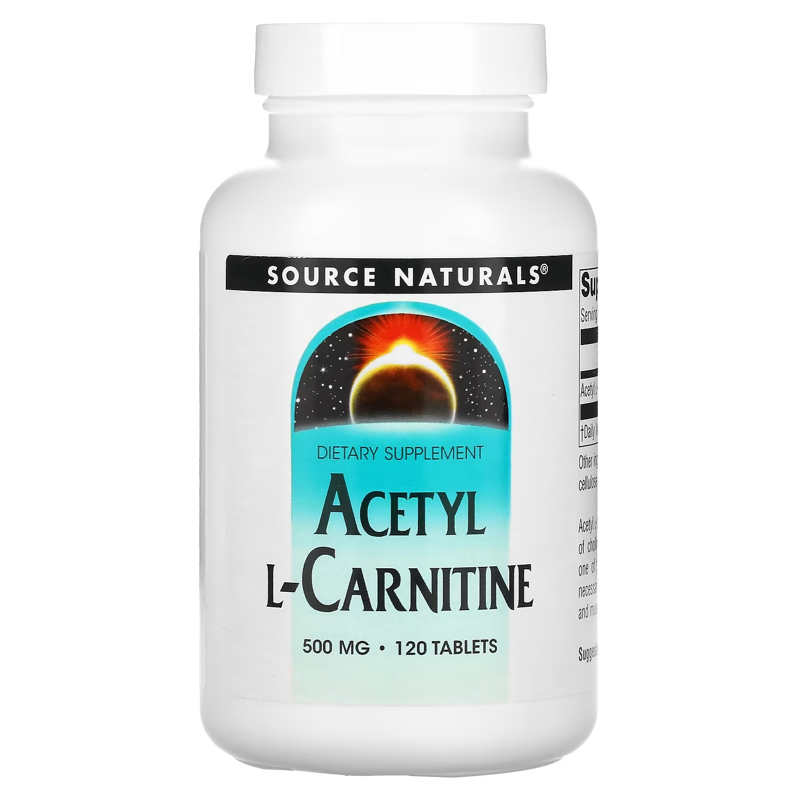 Source Naturals Ацетил L-карнитин 500 мг, 120 таблеток source naturals l карнитин 500 мг 120 капсул