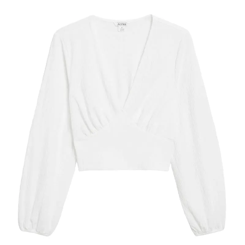 

Блузка H&M Deep v-neck, белый