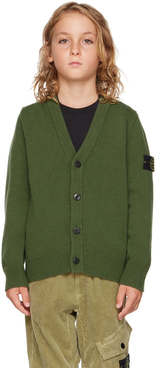 

Детский кардиган на пуговицах цвета хаки Stone Island Junior