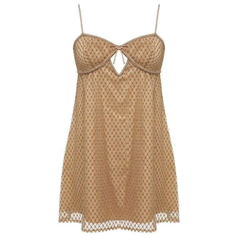 

Платье-комбинация For Love & Lemons Glitter, золотистый