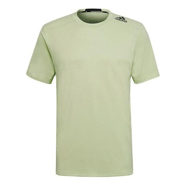 Футболка Adidas Solid Color Logo Printing Round Neck Short Sleeve Green T-Shirt, Зеленый women solid o neck short sleeve top