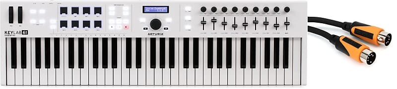 

Arturia KeyLab Essential 61 61-клавишный контроллер клавиатуры в комплекте с MIDI-кабелем Roland RMIDI-B5 Black Series - 5 футов Arturia + Roland 230531=1 RMIDI-B5=1