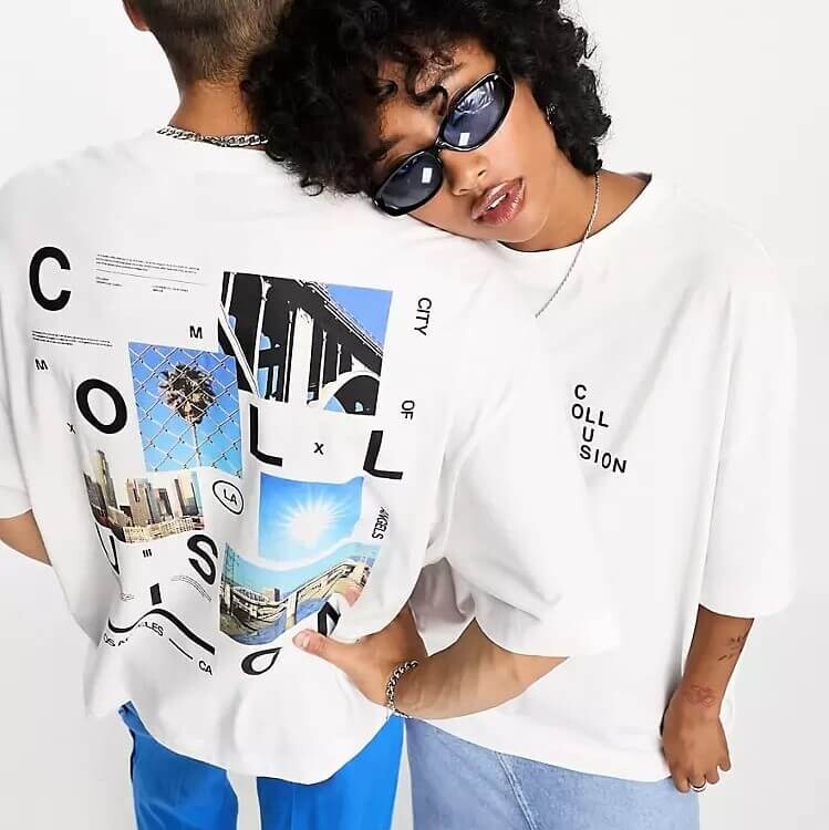 

Футболка Collusion Unisex LA Back Print, белый