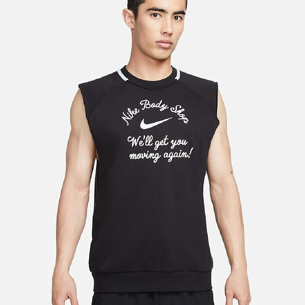 

Майка Nike Dri-FIT Men's Sleeveless Fleece Fitness, черный/белый
