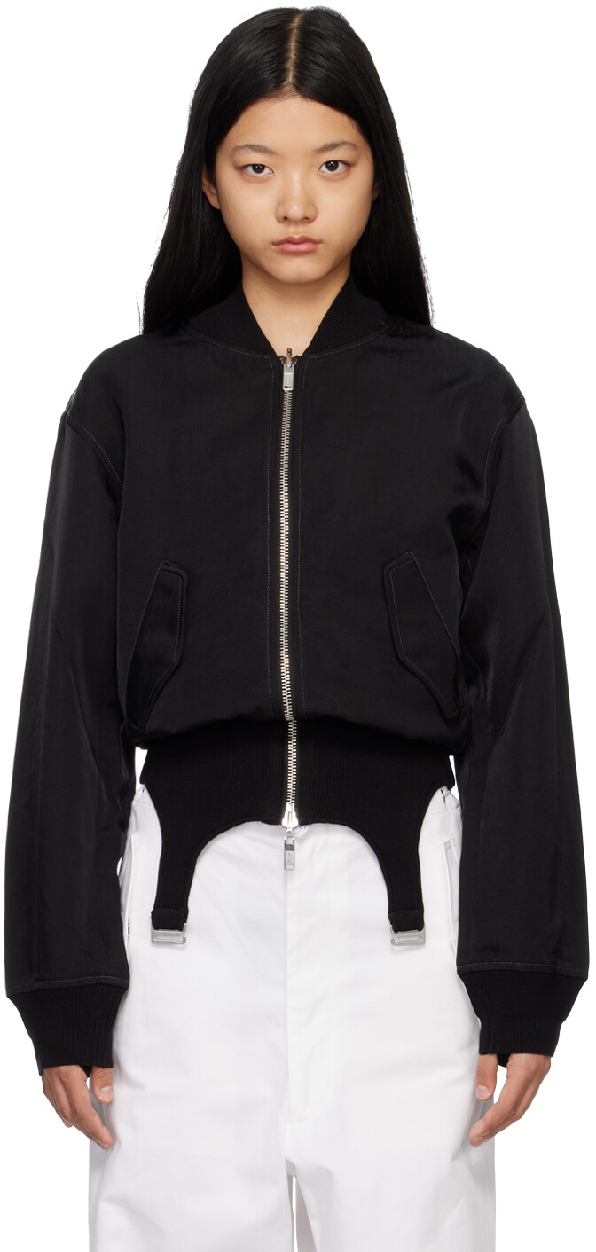 

Черный двусторонний бомбер в рубчик Dion Lee