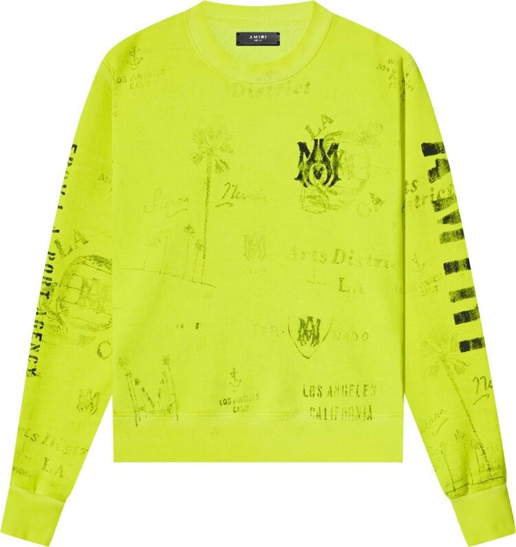 

Толстовка Amiri Army Stencil Crew 'Lime', зеленый