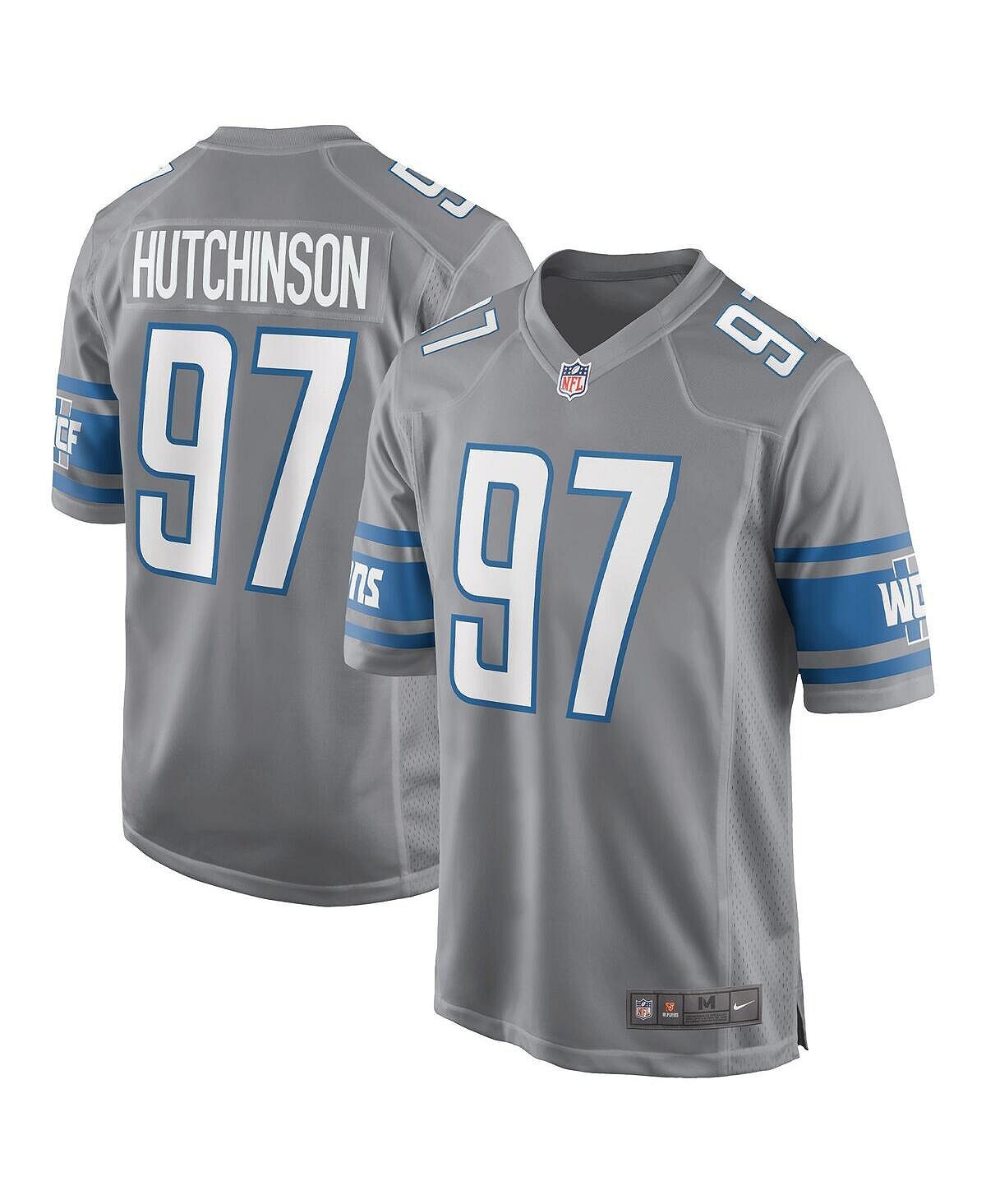 

Мужская футболка aidan hutchinson silver detroit lions game jersey Nike, серебряный