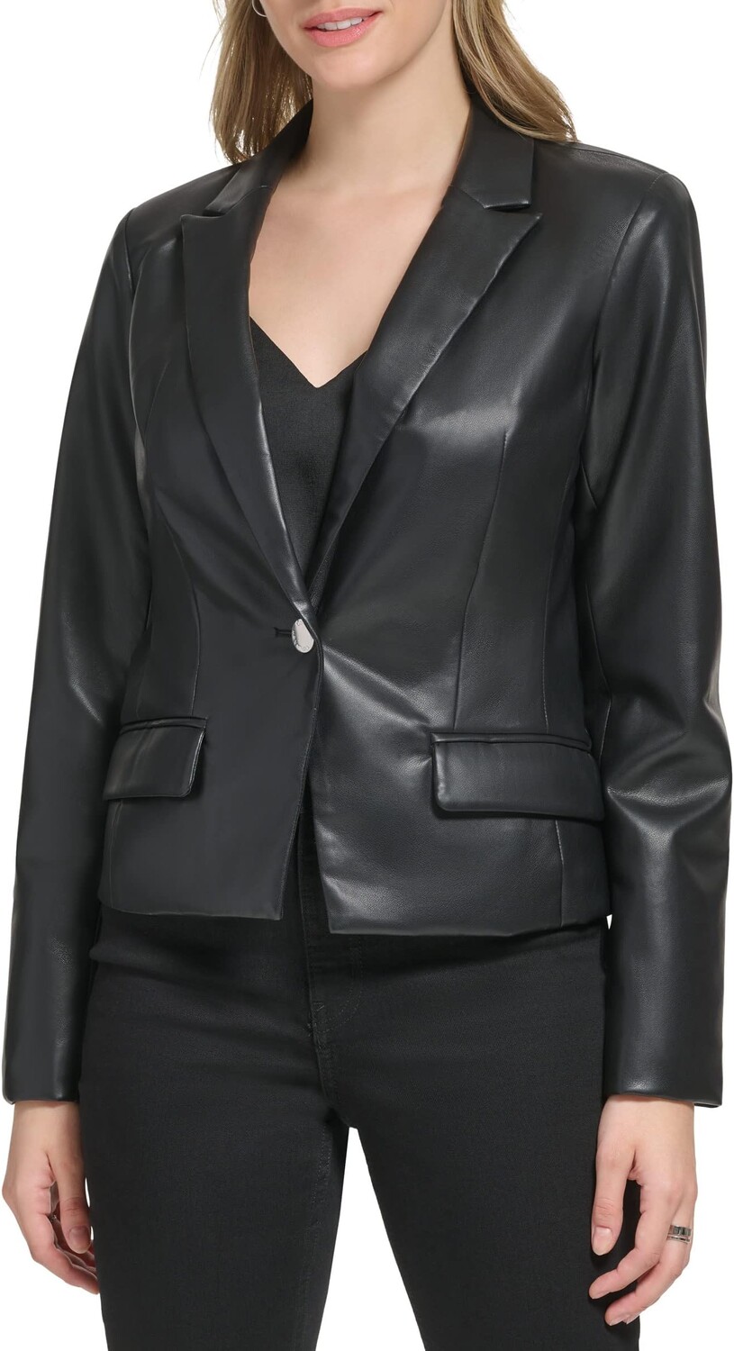 

Куртка PU One-Button Jacket Calvin Klein, черный