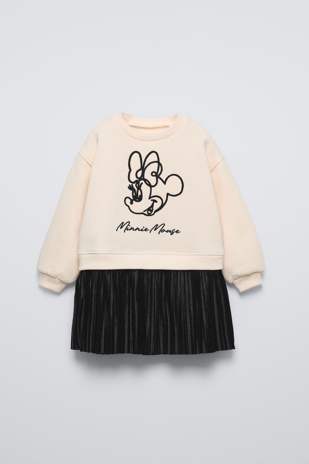 Плиссированное платье минни маус disney ZARA, черный
