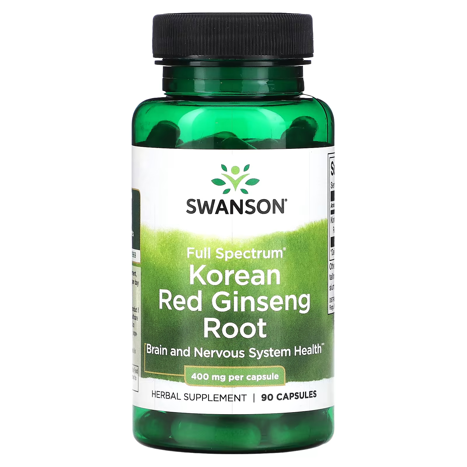Корейский красный женьшень Swanson Full Spectrum 400 мг, 90 капсул swanson кора белой ивы full spectrum 400 мг 90 капсул