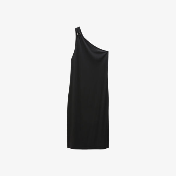 

Тканое мини-платье на одно плечо Filippa K, черный