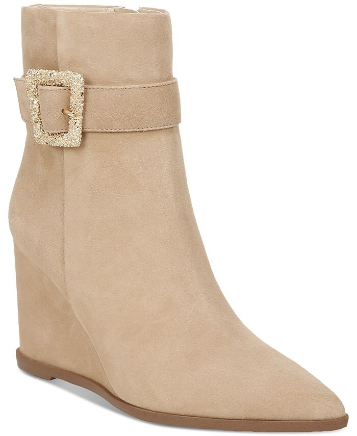

Женские ботильоны на танкетке с пряжками Weslie Sam Edelman, тан/бежевый