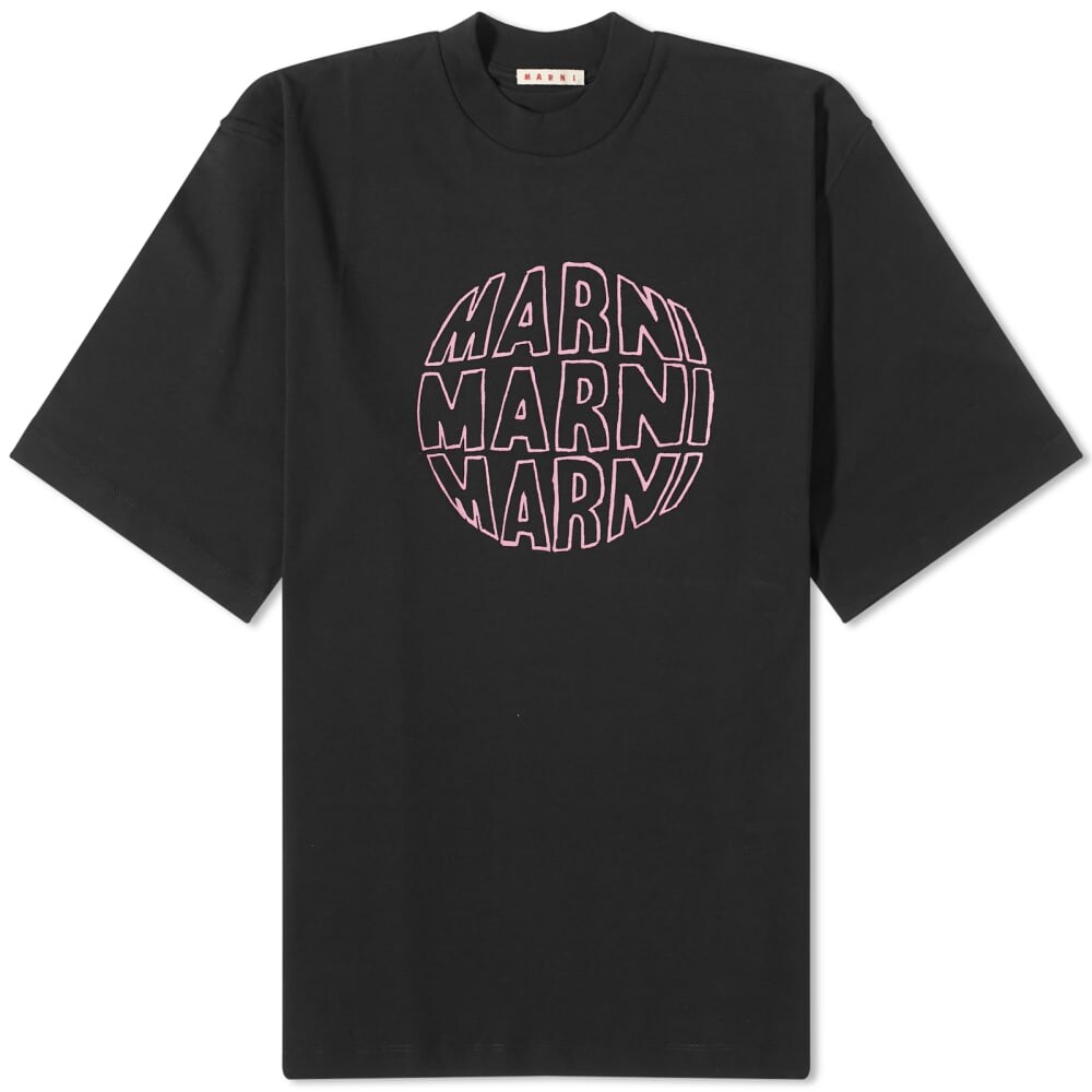 

Футболка с круглым логотипом Marni, черный