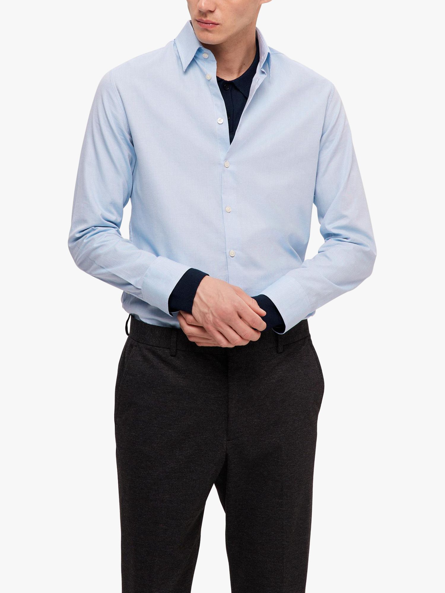 Формальная рубашка с длинным рукавом SELECTED HOMME, синий рубашка selected homme cord dan loose fit черный