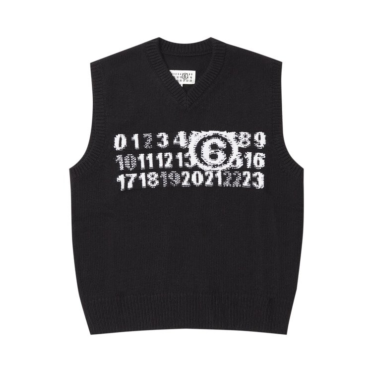 

Свитер MM6 Maison Margiela Logo Sleeveless Vest 'Black', черный