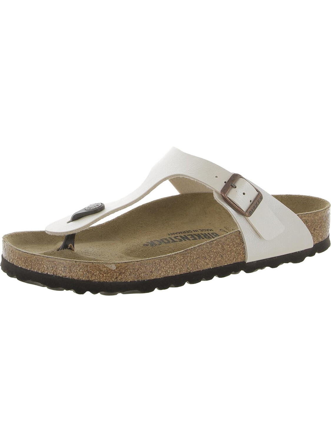 

Женские кожаные шлепанцы Gizeh BS с ремешками Birkenstock, цвет Graceful Pearl White