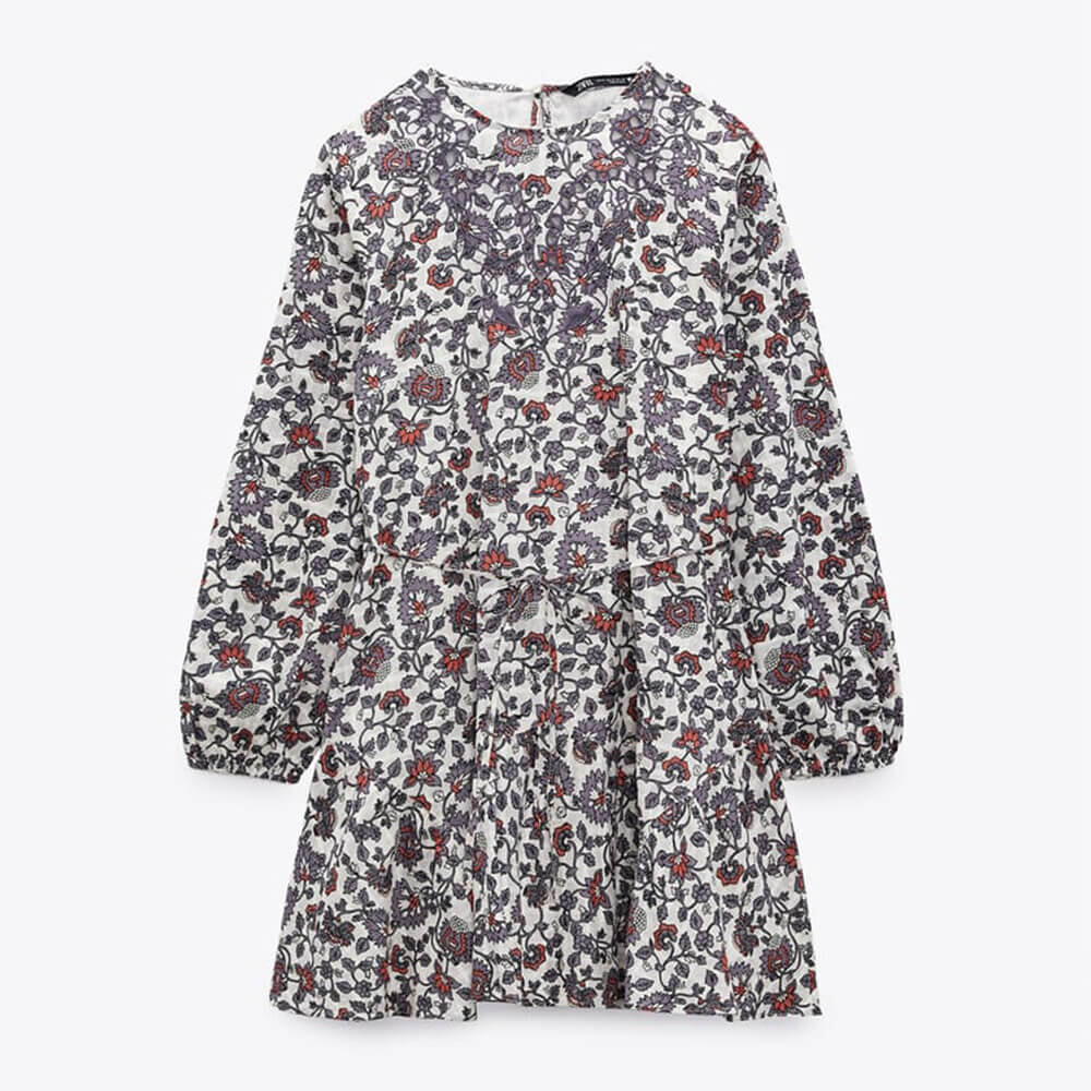 

Платье Zara Embroidered With Print, мультиколор