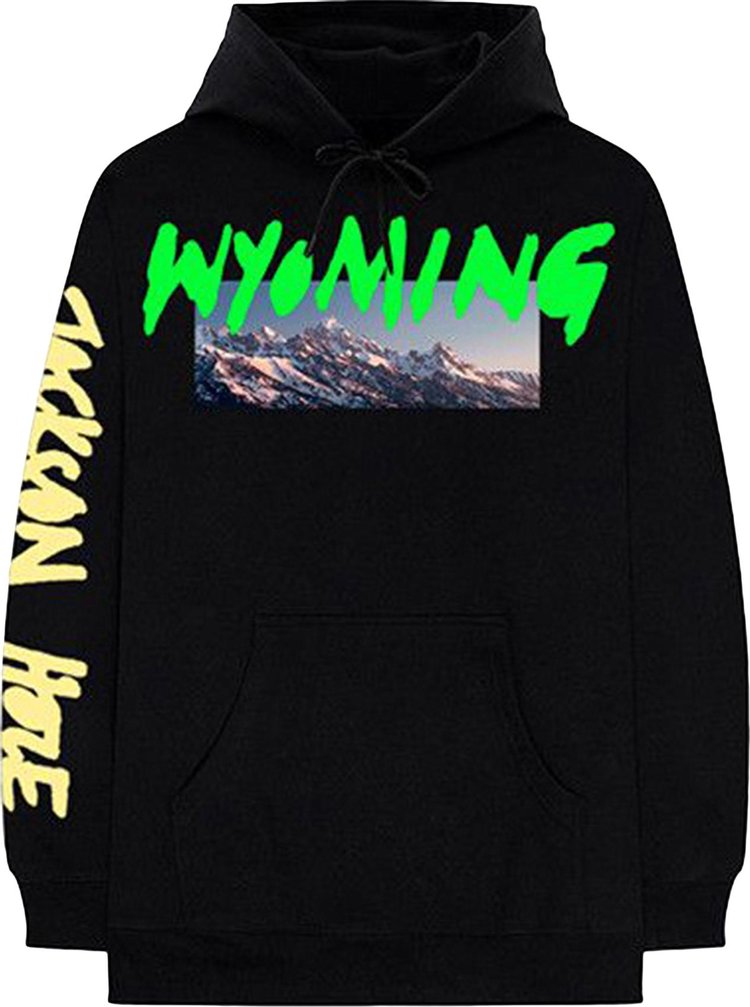 Худи Kanye West Wyoming Hoodie 'Black', черный 22ss hip hop loose unisex oversize hoodie classic fashion brand kanye west essentials hoodie sweatshirt 3d rubber letter logo