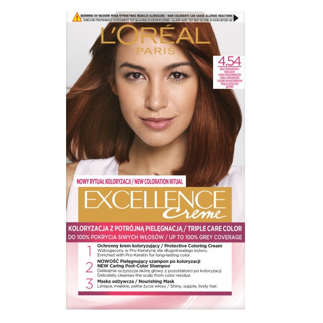 L'Oreal Paris Краска для волос Excellence Creme 4.54 Махагон-Коричневый Медь