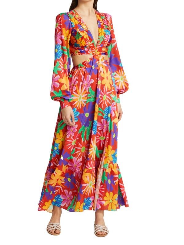 

Платье aster с длинными рукавами и вырезами PatBO Red multicolor