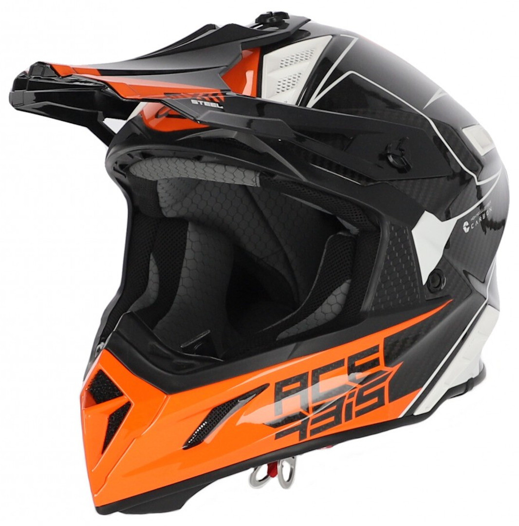 

Acerbis Steel Carbon Grafics Шлем для мотокросса, черный/оранжевый/белый