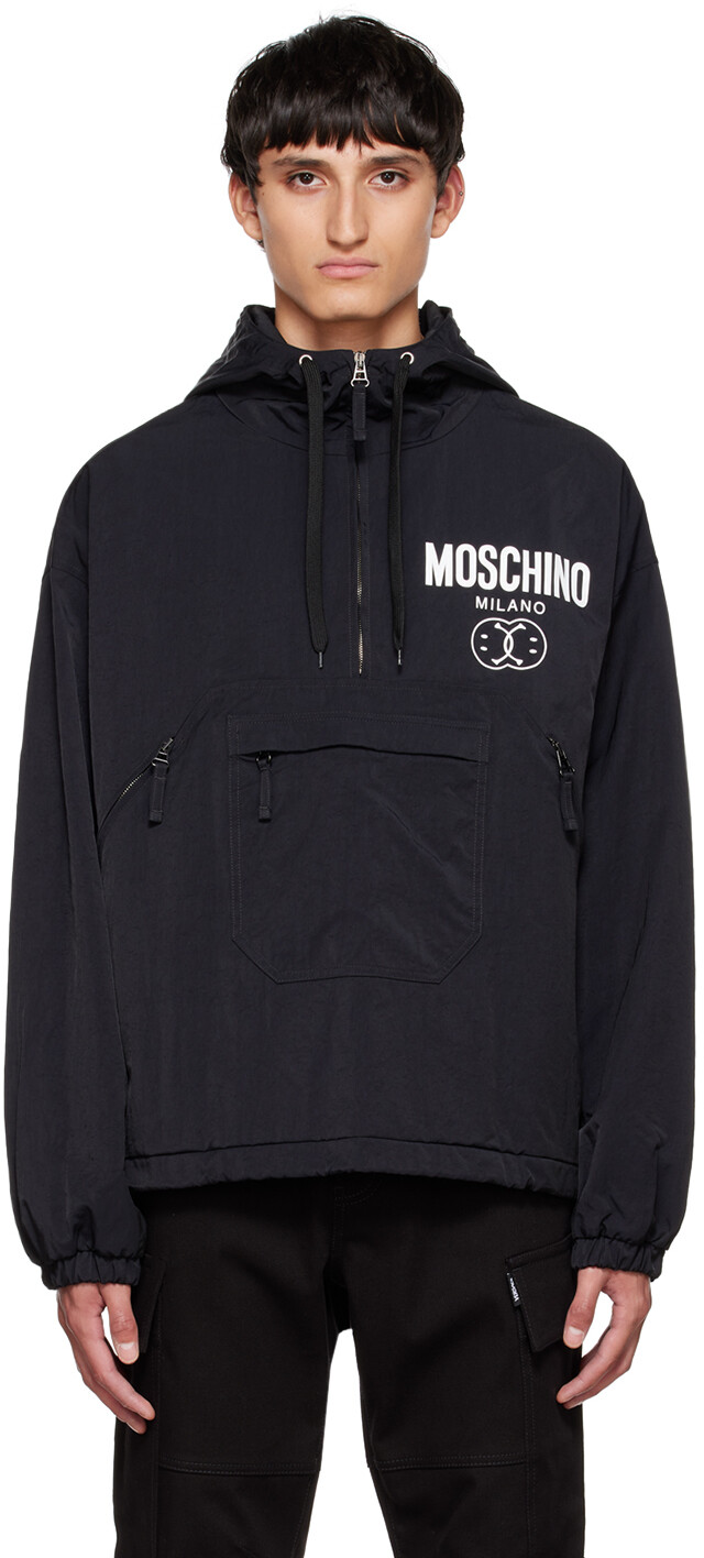 

Черная куртка со смайликом Moschino, Черный