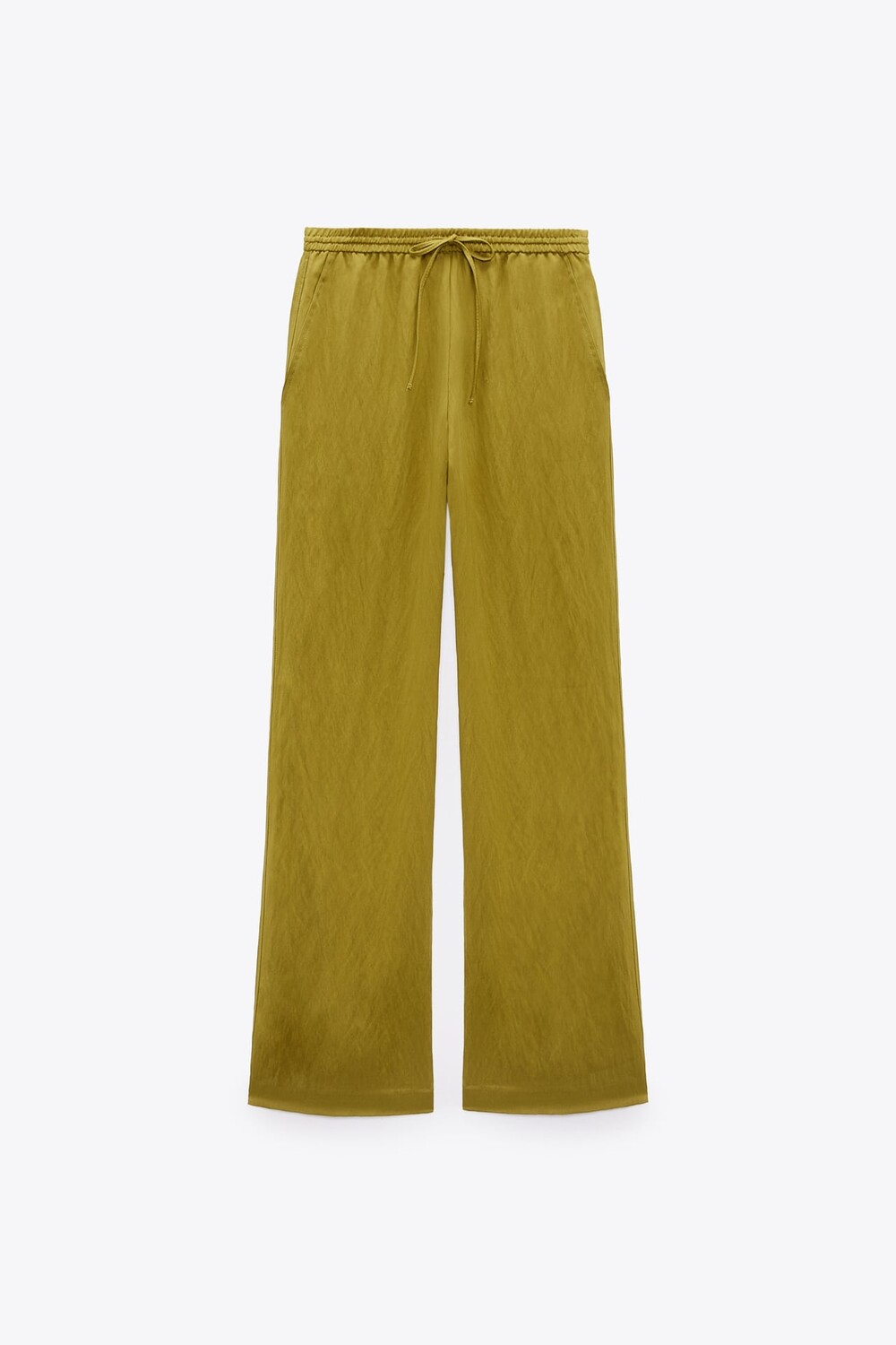 

Брюки Zara Straight With Drawstring, оливковый