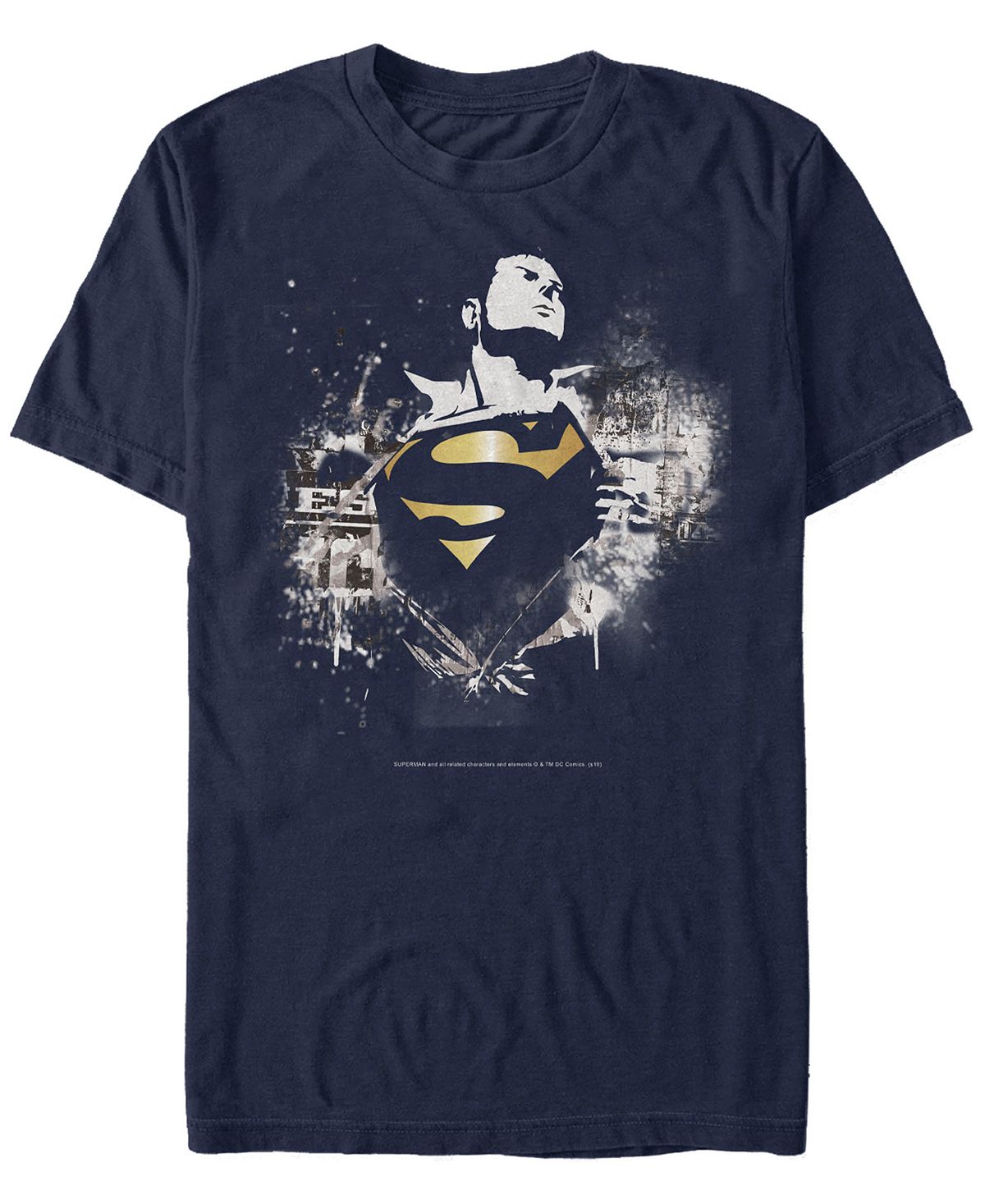 Мужская футболка с коротким рукавом с логотипом супермена dc dc Fifth Sun, синий мужская футболка dc batman gotham guardian с коротким рукавом fifth sun черный