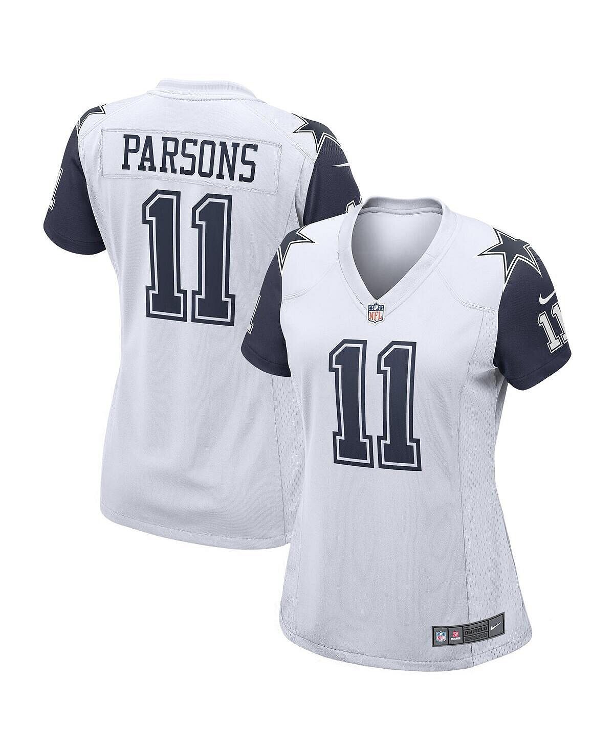 Женское белое джерси micah parsons dallas cowboys alternate game jersey Nike, белый мужская футболка ezekiel elliott dallas cowboys game team nike синий