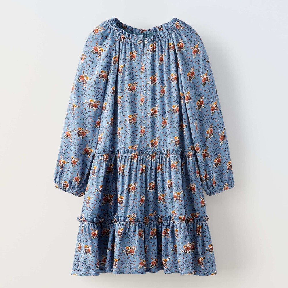 

Платье для девочек Zara Floral Print, светло-синий