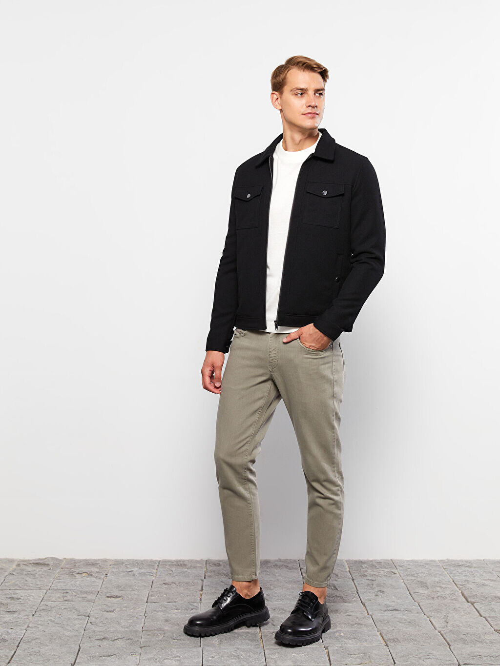 

Мужское пальто Slim Fit с воротником-стойкой LCW Vision