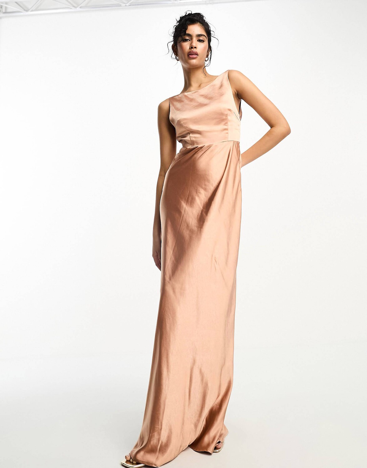 

Платье Six Stories Bridesmaids cowl back satin, персиковый