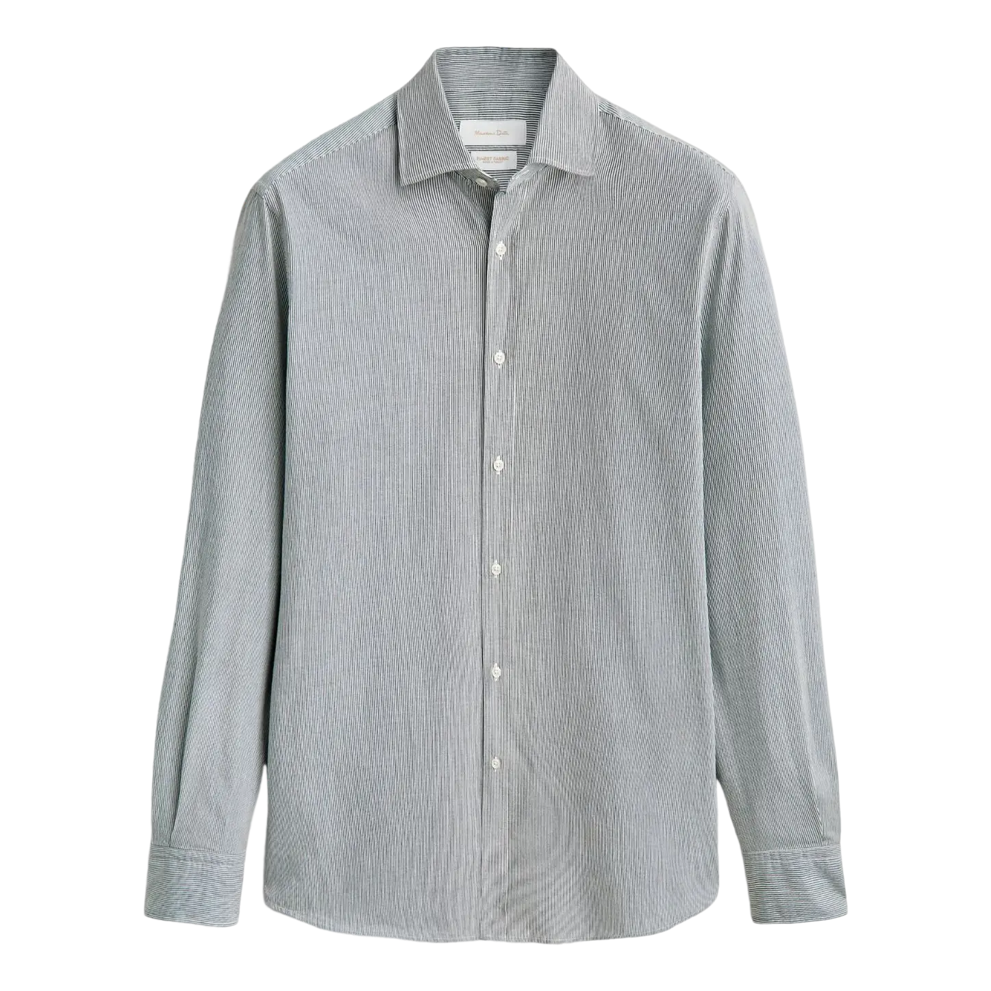 

Рубашка Massimo Dutti Slim Fit Cotton Striped Melange, серый