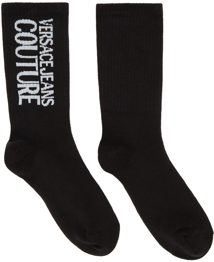 

Черные носки с логотипом Versace Jeans Couture