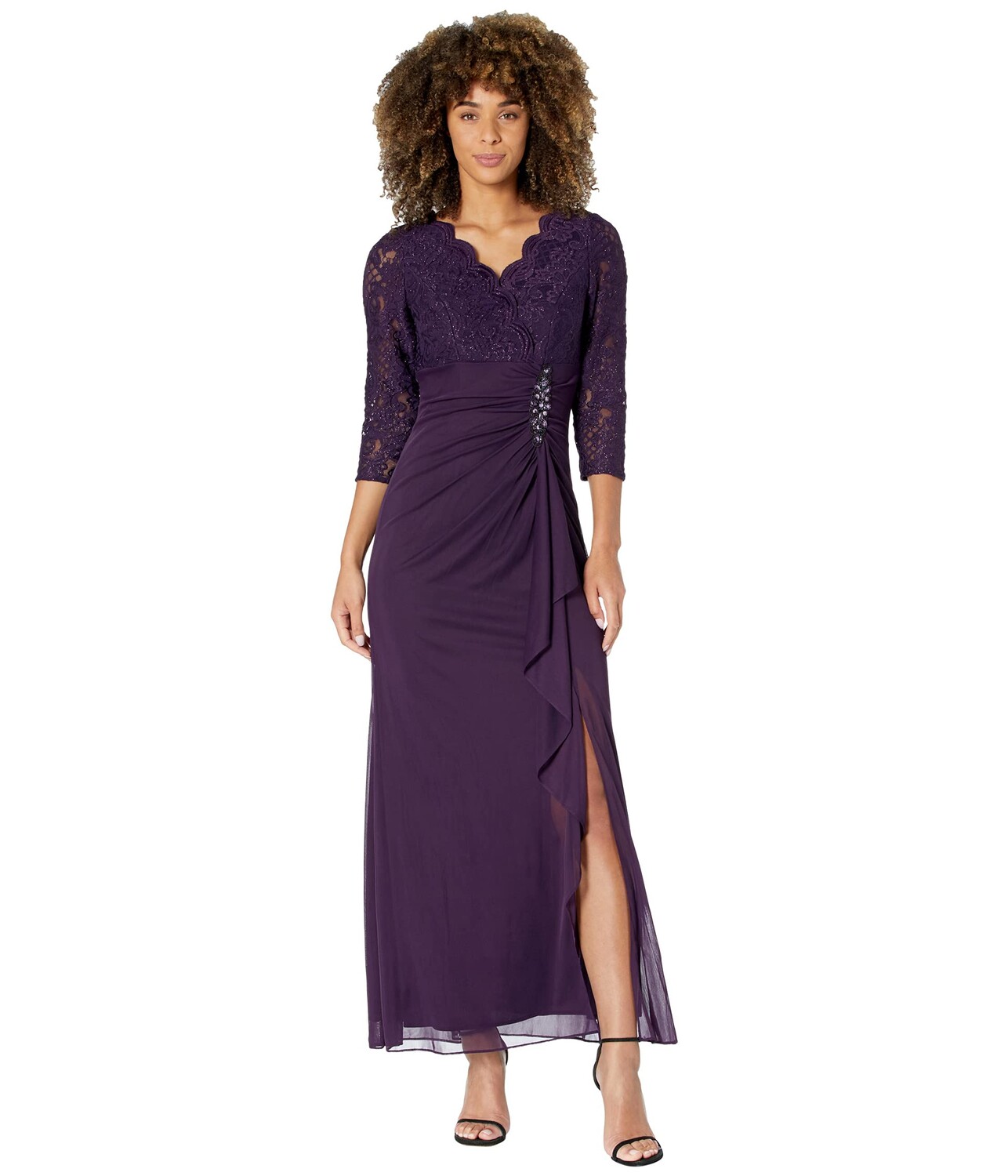 

Платье Alex Evenings, Long A-Line Empire Waist Dress with Surplice Neckline