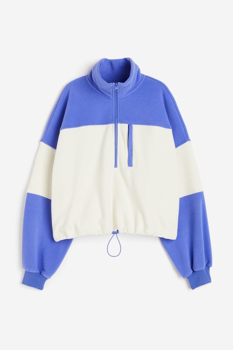 

Флисовая спортивная толстовка H&M, синий\белый
