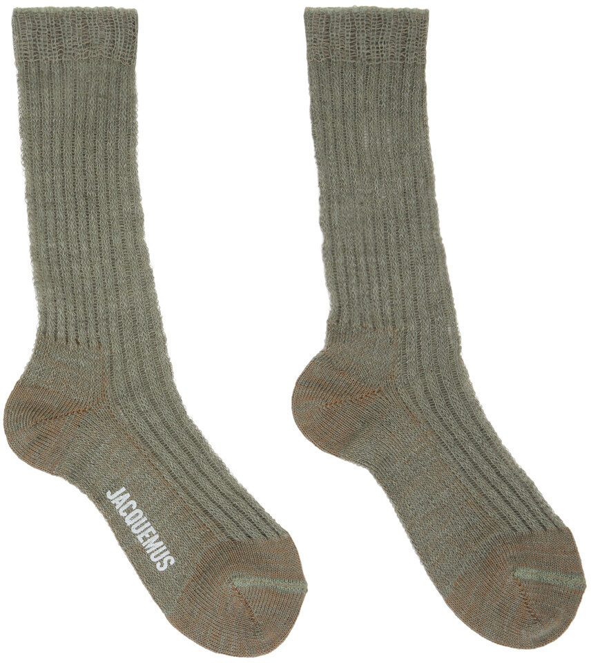

Носки цвета хаки Le Raphia 'Les Chaussettes Duna' Jacquemus