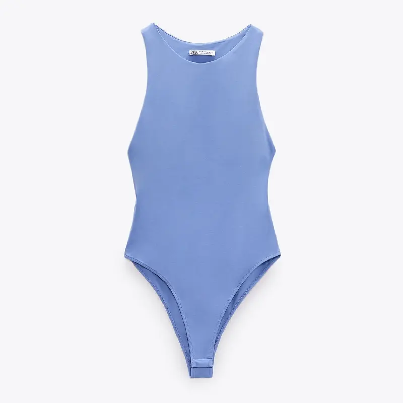 

Боди Zara Halter Neck, голубой, Синий