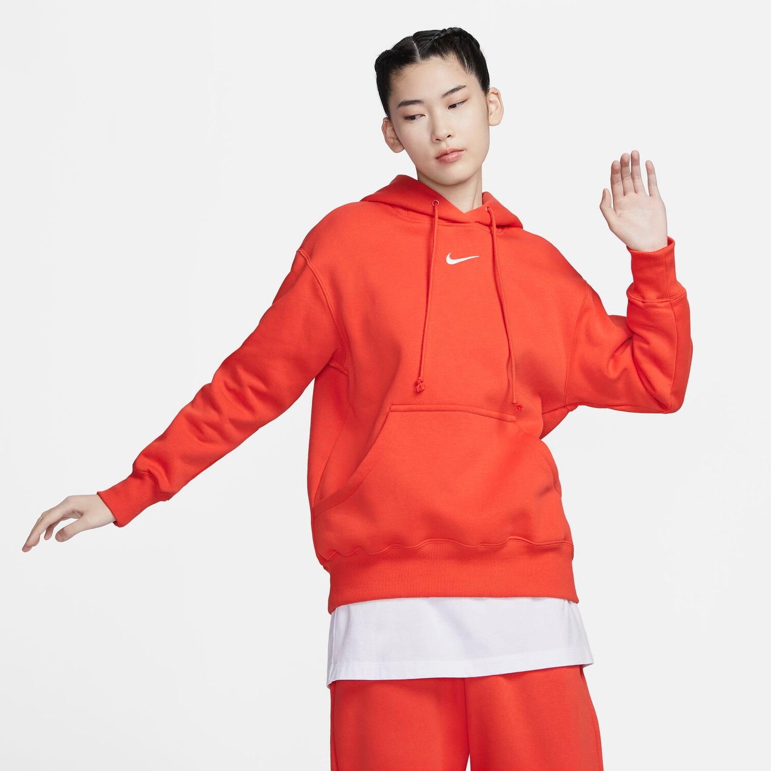 

Женская толстовка с капюшоном Nike Sportswear Phoenix Fleece Oversized Pullover, красный