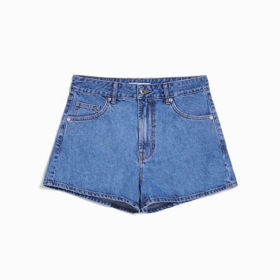 

Шорты Bershka Mom Fit Denim, синий