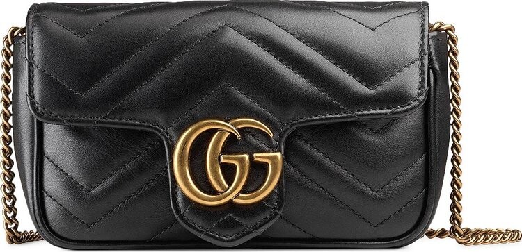 

Сумка Gucci GG Marmont Matelassé Leather Super Mini Bag Black, черный