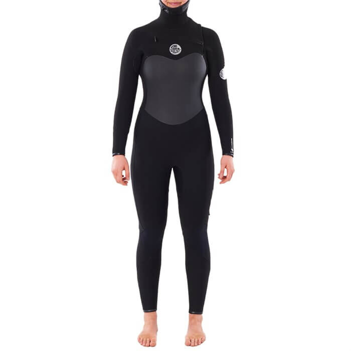 

Гидрокостюм с капюшоном Rip Curl 5​/4 Flashbomb Steamer — женский, черный