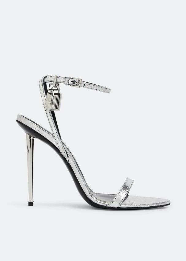 

Сандалии TOM FORD Padlock naked sandals, серебряный