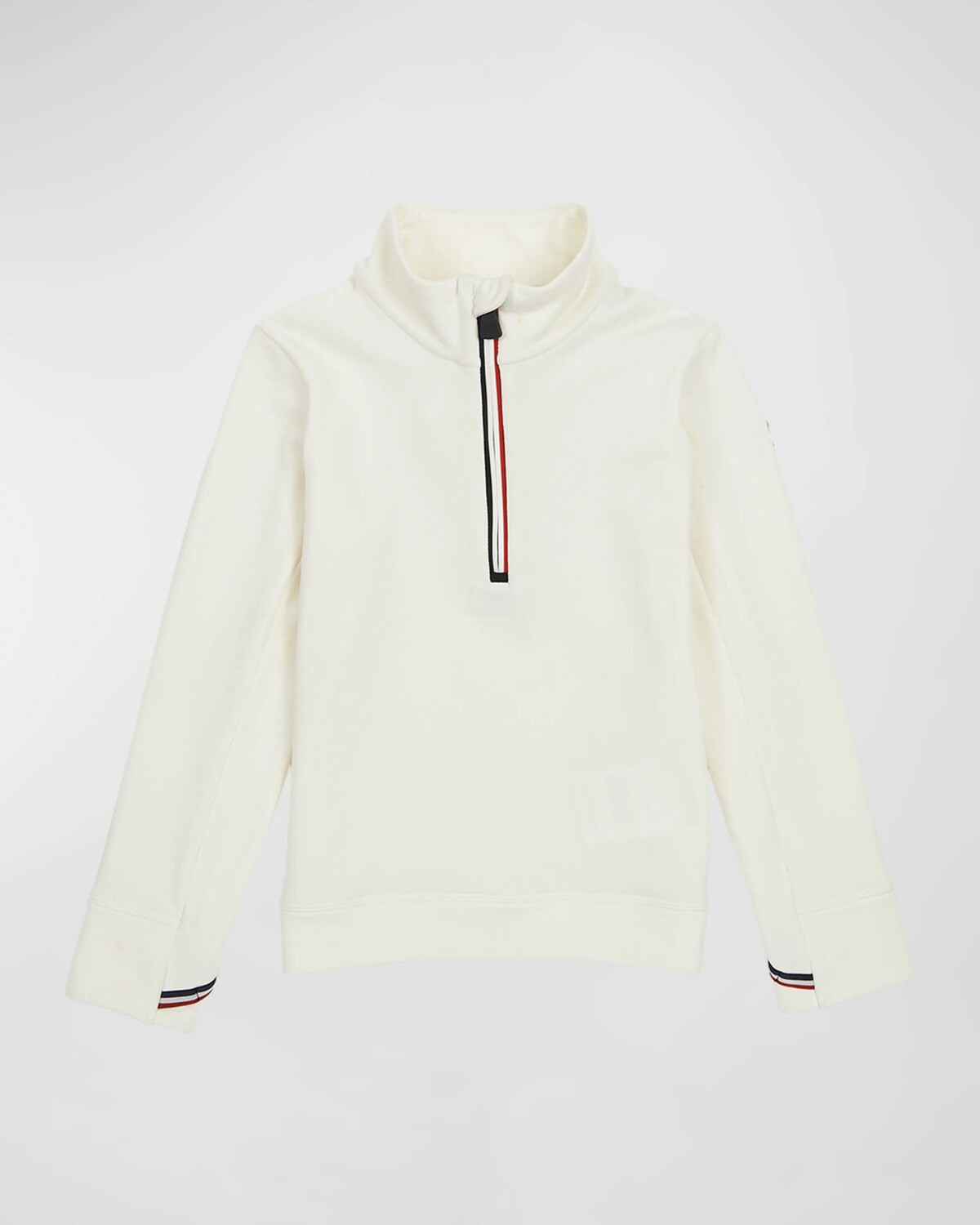 

Детский флисовый свитер на молнии на четверть Moncler Grenoble, цвет White