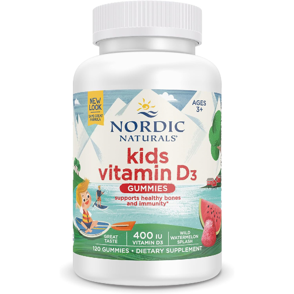Витамин D3 Nordic Naturals Gummies Kids дикий арбуз, 400 МЕ, 120 жевательных конфет nordic naturals жевательные таблетки с витамином d3 дикий арбуз 400 ме 120 жевательных таблеток