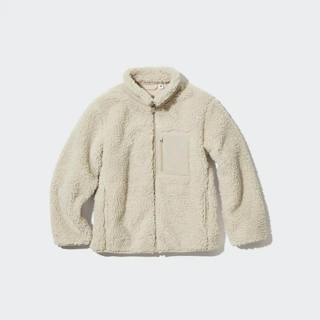 Детская куртка Uniqlo Windproof Fleece, светло-бежевый - фото