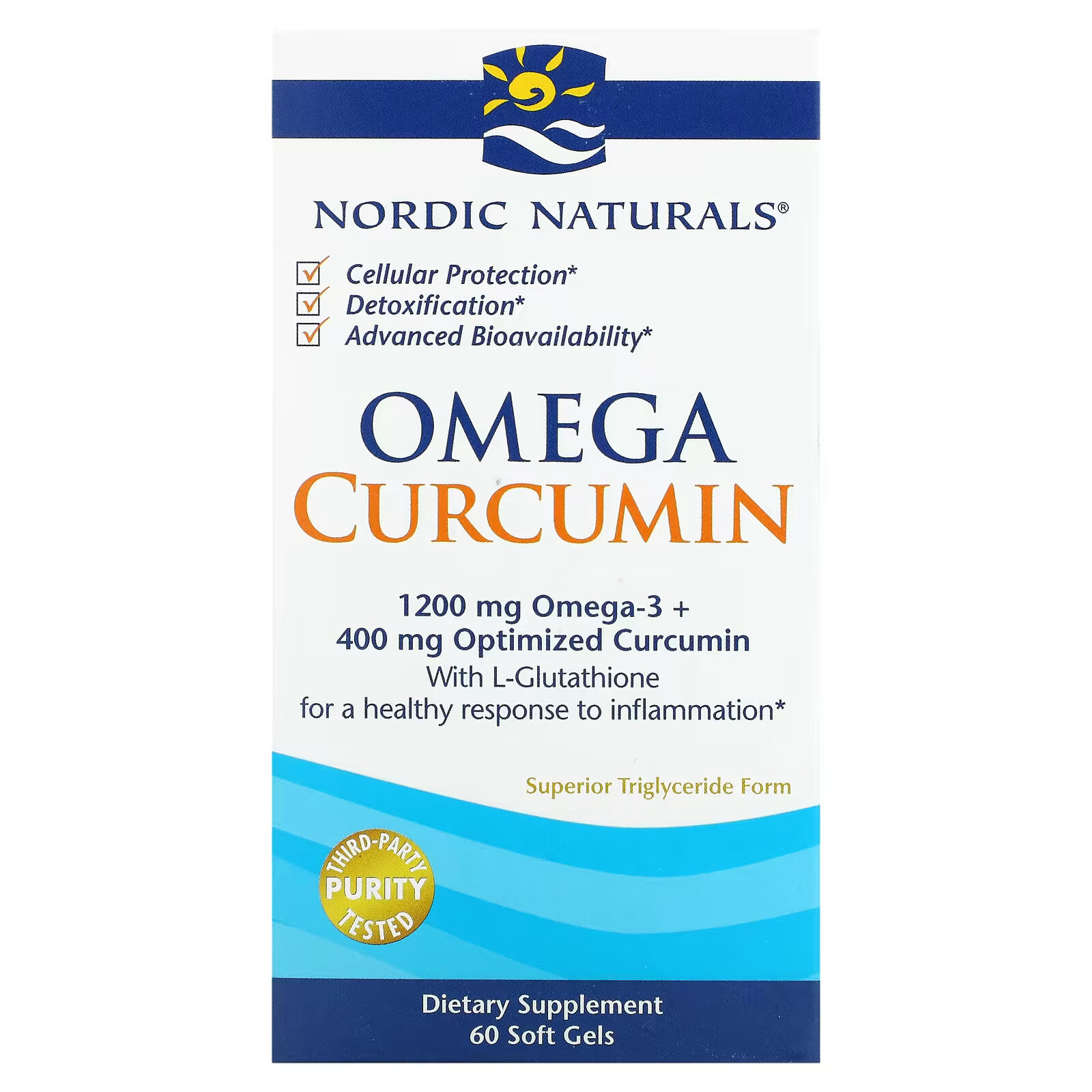 Nordic Naturals, Omega Curcumin, 1250 мг, 60 капсул nordic naturals ultimate omega coq10 640 мг 60 капсул