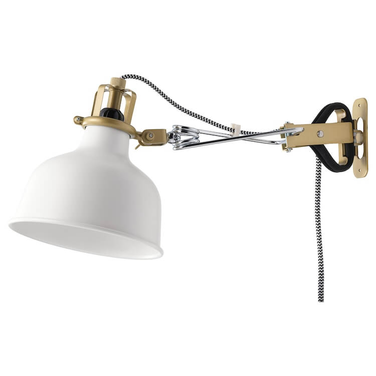 Настенная лампа с зажимом Ikea Ranarp, белый